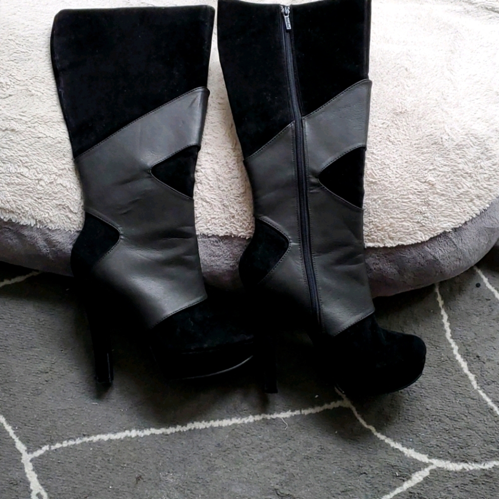 Michael Antonio suede leather platform boots 9